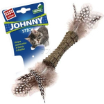 GiGwi. Игрушка для кошек. Johnny stick. Прессованная кошачья мята с перьями.