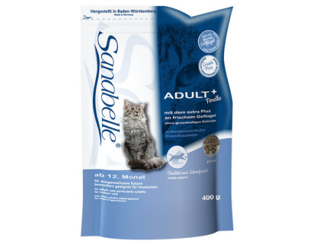 Bosch. SANABELLE. ADULT с форелью. Полнорационный корм - рекомендован для кошек домашнего содержания. 0,4 кг