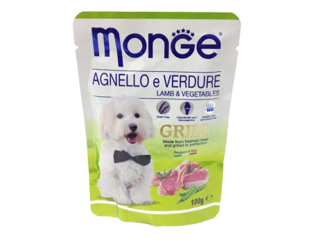 Monge Dog Grill Pouch. Паучи для собак, ягненок с овощами. 0,1 кг