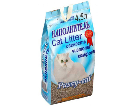 Pussy Cat. Cat Litter. Наполнитель впитывающий (голубой). 4,5 л.