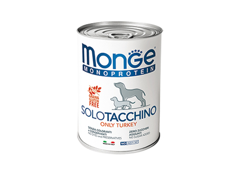Monge. Dog Monoproteico Solo. Консервы для собак, паштет из индейки. 0,4 кг