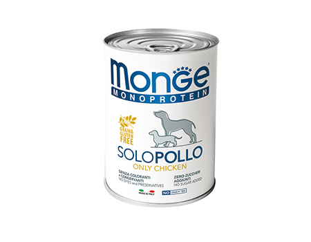 Monge. Dog Monoproteico Solo. Консервы для собак, паштет из курицы. 0,4 кг