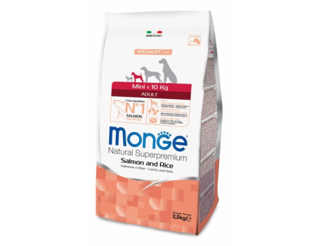 Monge. Dog Speciality Mini. Корм для взрослых собак мелких пород, лосось с рисом. 2,5 кг