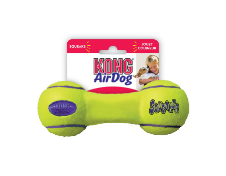 Kong. Игрушка для собак Air Dog "Гантель", средняя, с пищалкой, 17 см.