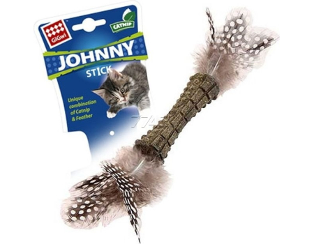GiGwi. Игрушка для кошек. Johnny stick. Прессованная кошачья мята с перьями.
