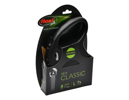 Flexi рулетка New Classic L (до 50 кг) лента 8 м черная