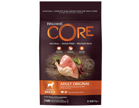 Wellness Core Original корм для собак средних пород с индейкой и курицей 10кг