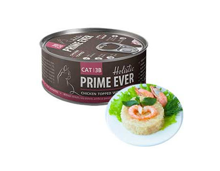 Prime Ever 3.В. Консервы для кошек. Мясо цыпленка с креветками в желе.0,08кг