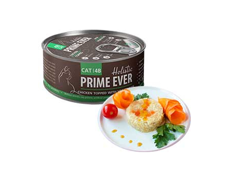 Prime Ever 4.В. Консервы для кошек. Мясо цыпленка со спелыми овощами в желе.0,08кг