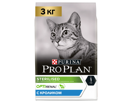 Корм Проплан для стерилизованных кошек с кроликом 3 кг
