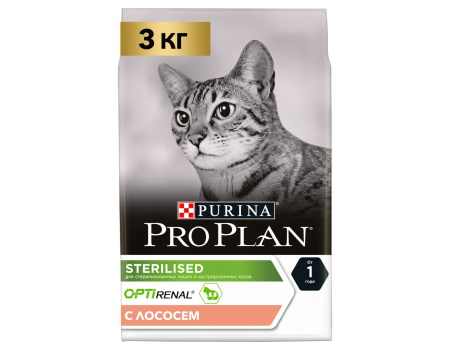 Корм Проплан для стерилизованных кошек с лососем 3 кг